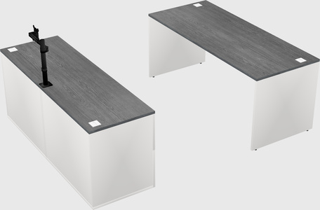 Parallel desk with credenza