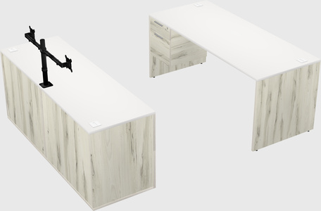 Parallel desk with credenza