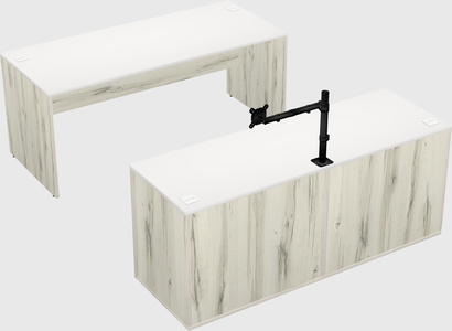 Parallel desk with credenza
