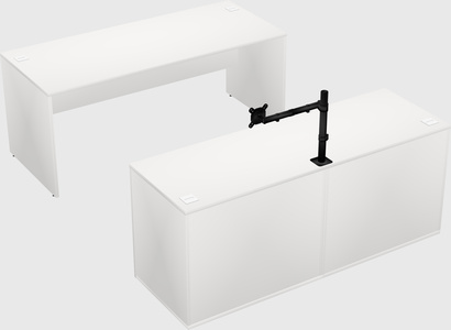 Parallel desk with credenza