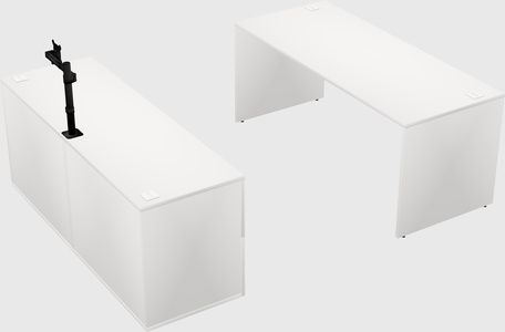 Parallel desk with credenza