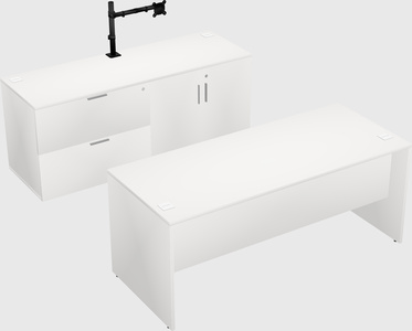 Parallel desk with credenza