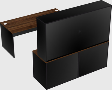 Parallel desk with credenza