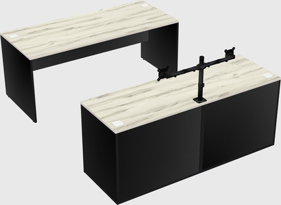 Parallel desk with credenza