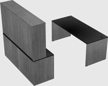 Parallel desk with credenza