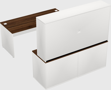 Parallel desk with credenza