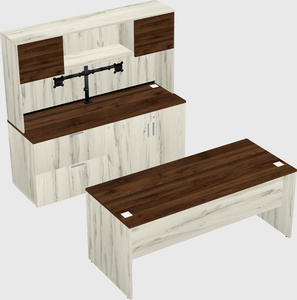 Parallel desk with credenza