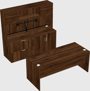 Parallel desk with credenza