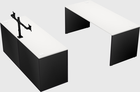 Parallel desk with credenza
