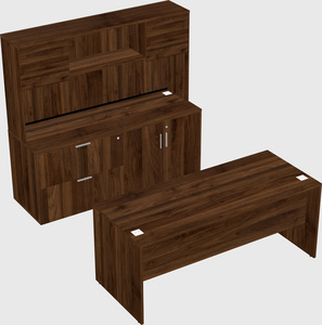 Parallel desk with credenza