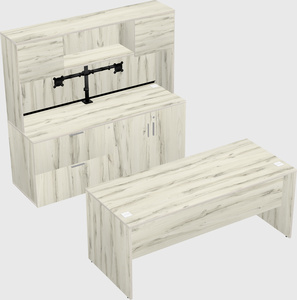 Parallel desk with credenza