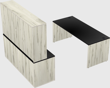 Parallel desk with credenza