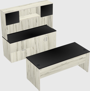 Parallel desk with credenza