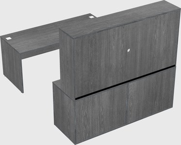 Parallel desk with credenza