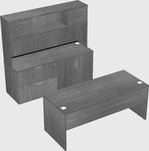 Parallel desk with credenza