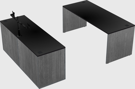 Parallel desk with credenza