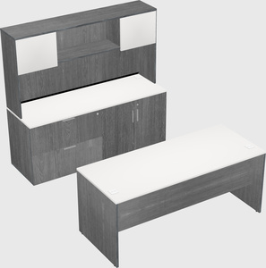 Parallel desk with credenza