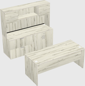 Parallel desk with credenza