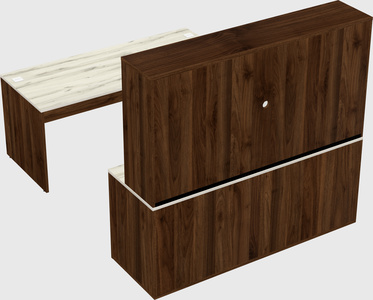 Parallel desk with credenza