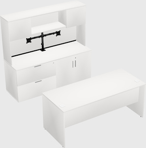 Parallel desk with credenza