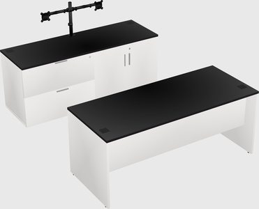 Parallel desk with credenza