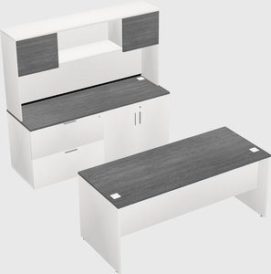 Parallel desk with credenza