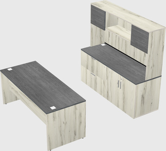 Parallel desk with credenza