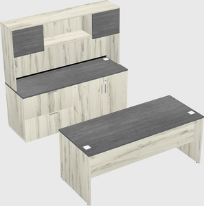 Parallel desk with credenza