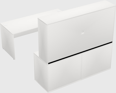 Parallel desk with credenza