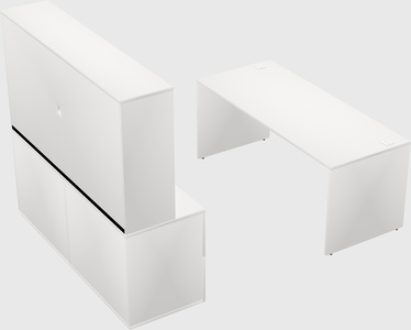 Parallel desk with credenza