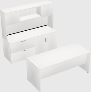 Parallel desk with credenza