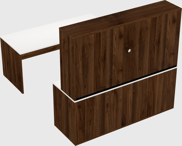 Parallel desk with credenza