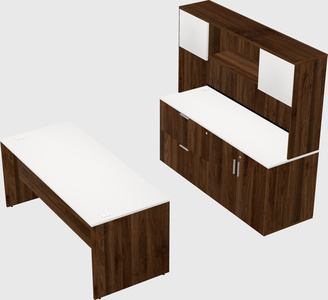 Parallel desk with credenza