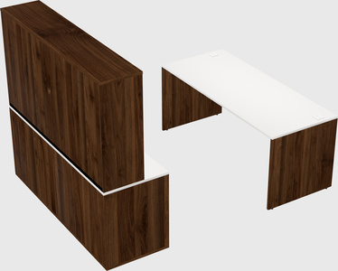 Parallel desk with credenza