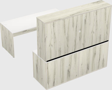 Parallel desk with credenza