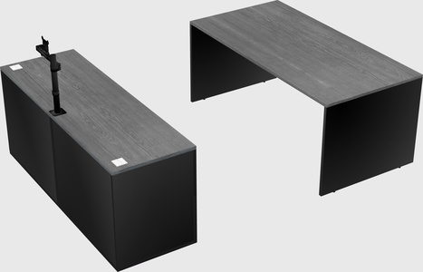 Parallel desk with credenza