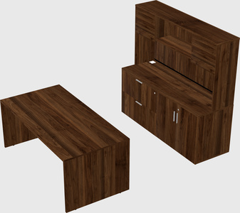 Parallel desk with credenza
