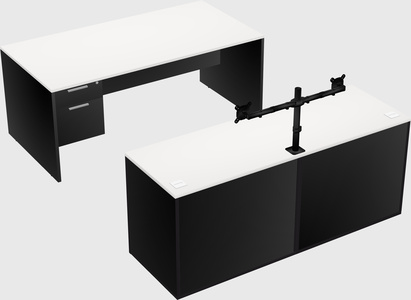 Parallel desk with credenza
