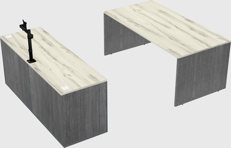 Parallel desk with credenza