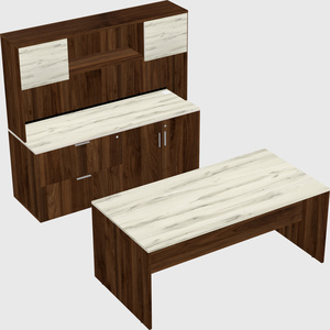 Parallel desk with credenza