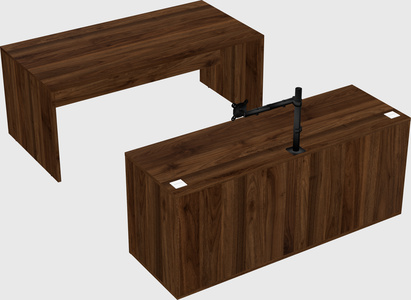 Parallel desk with credenza