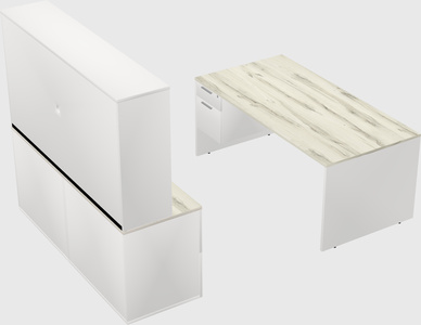 Parallel desk with credenza