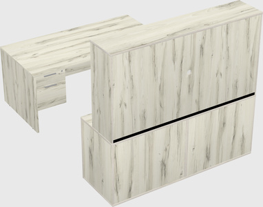 Parallel desk with credenza