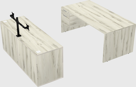 Parallel desk with credenza