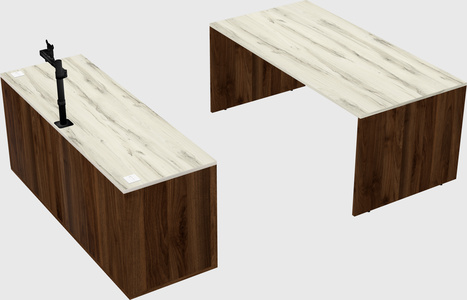 Parallel desk with credenza