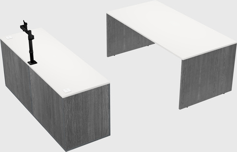 Parallel desk with credenza