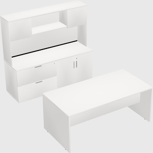 Parallel desk with credenza