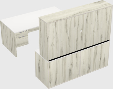 Parallel desk with credenza
