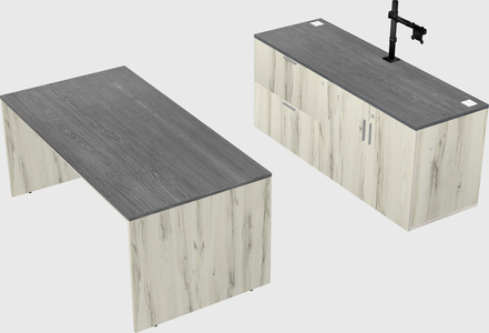 Parallel desk with credenza