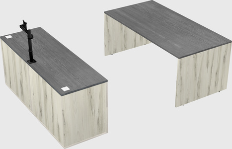 Parallel desk with credenza